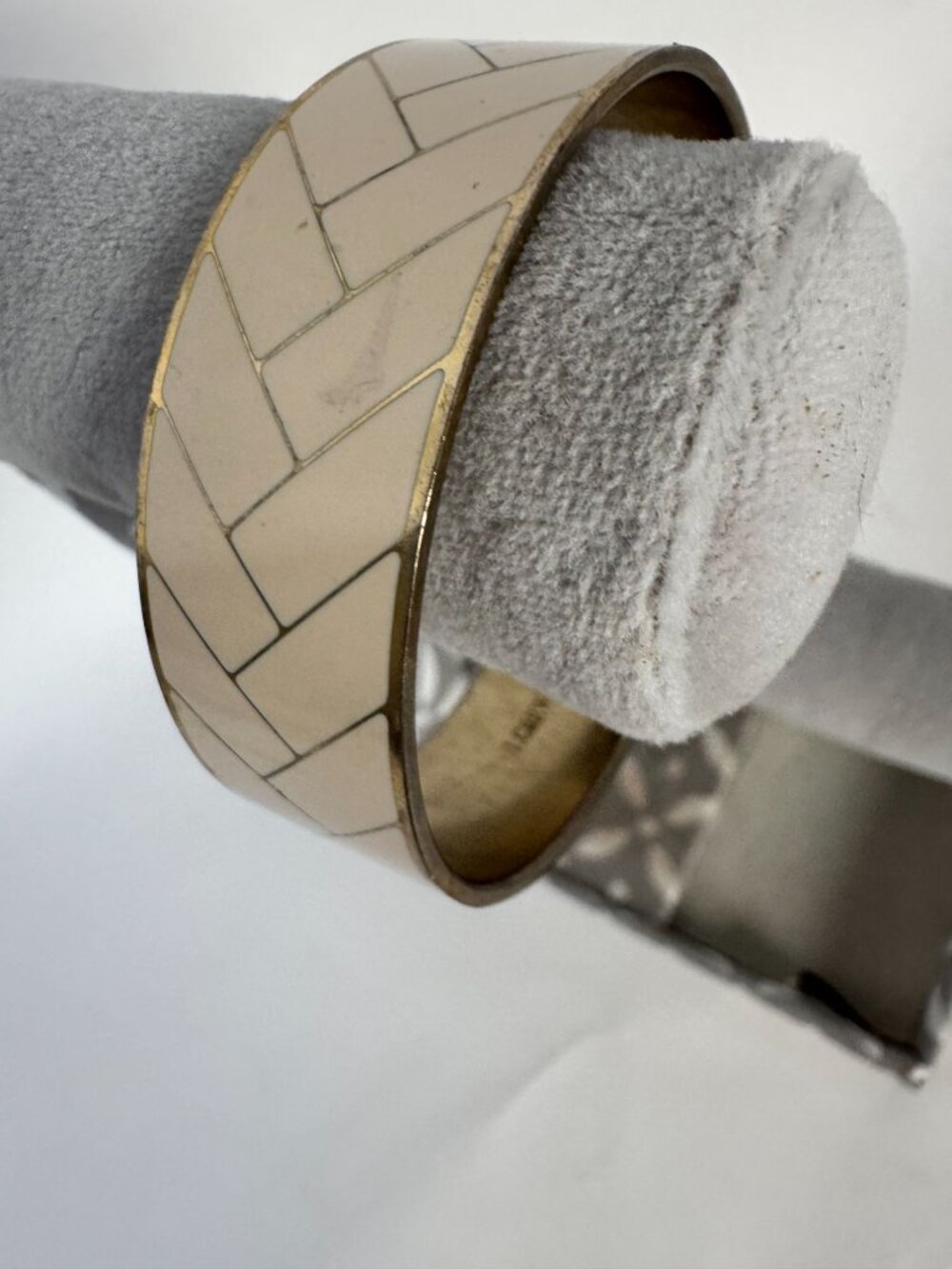 J.Crew Gold Tone Chevron Enamel Bangle Bracelet
